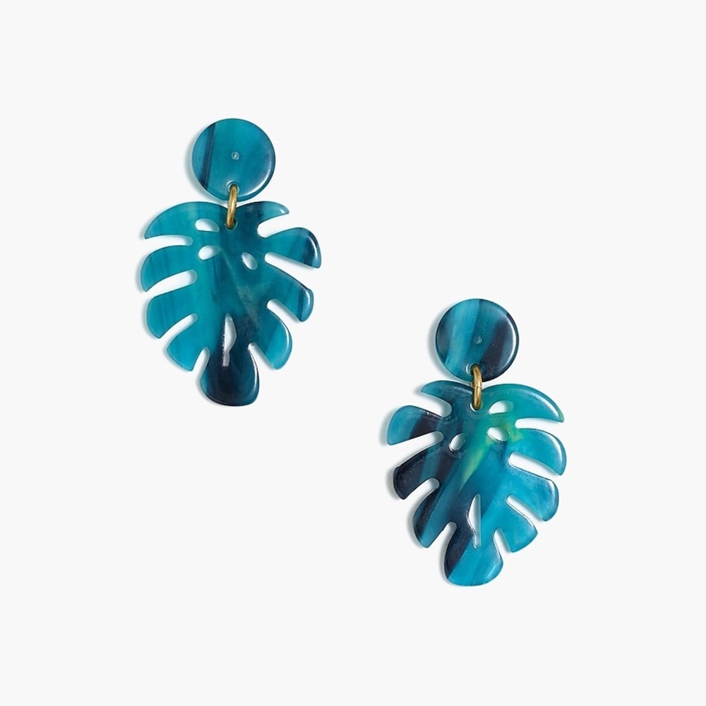 J.Crew Tortoise Leaf Statement Earrings - NWT
